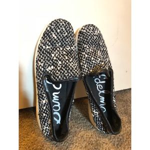 Sam Edelman Black and White Slip On Sneakers